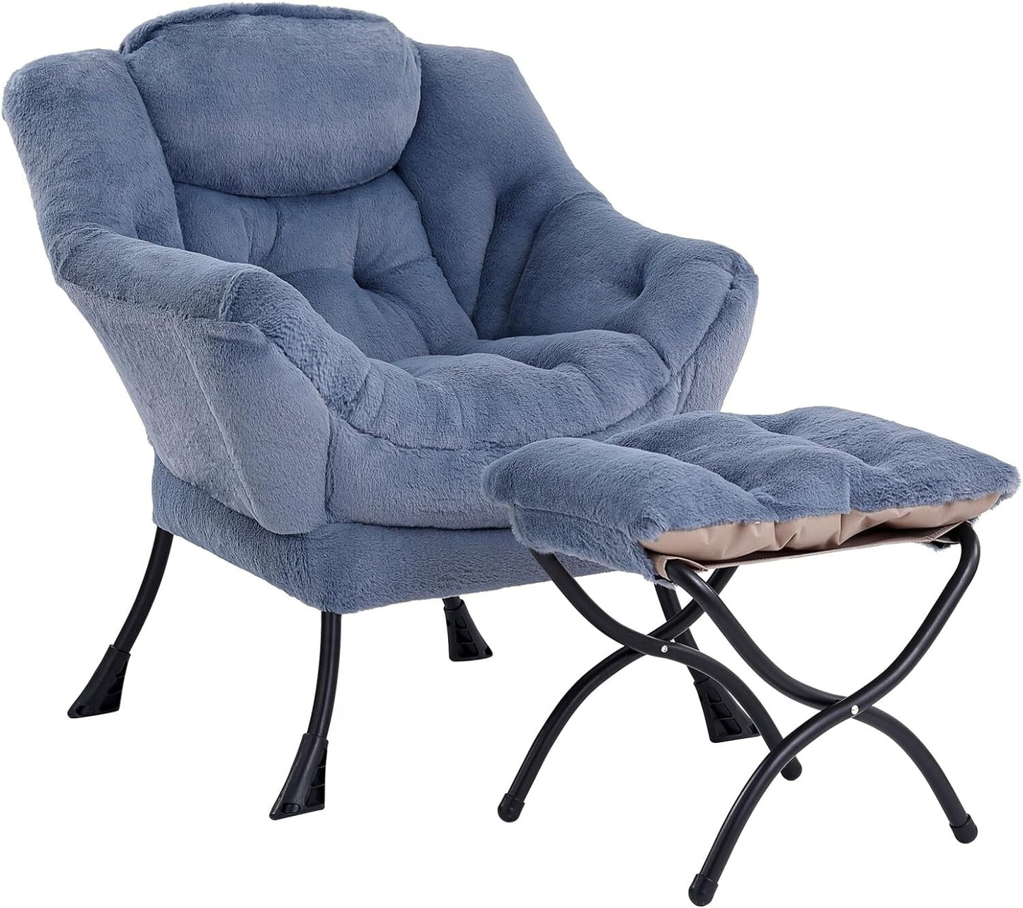 LITA Lazy Chair with Ottoman, Modern Accent Leisure Upholstered Sofa Chair