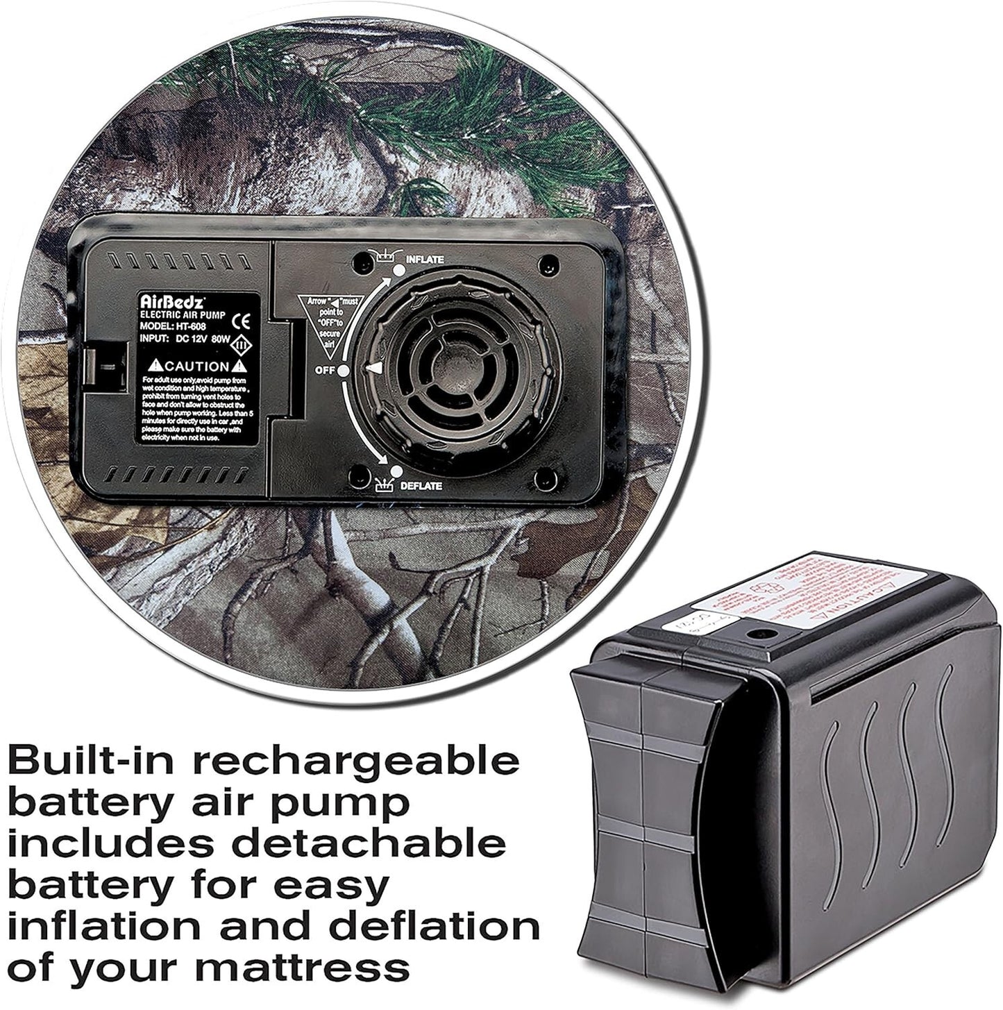 Pittman Outdoors PPI-405 AirBedz CAMO Truck Bed Air Mattress | Mid Size-Short Be