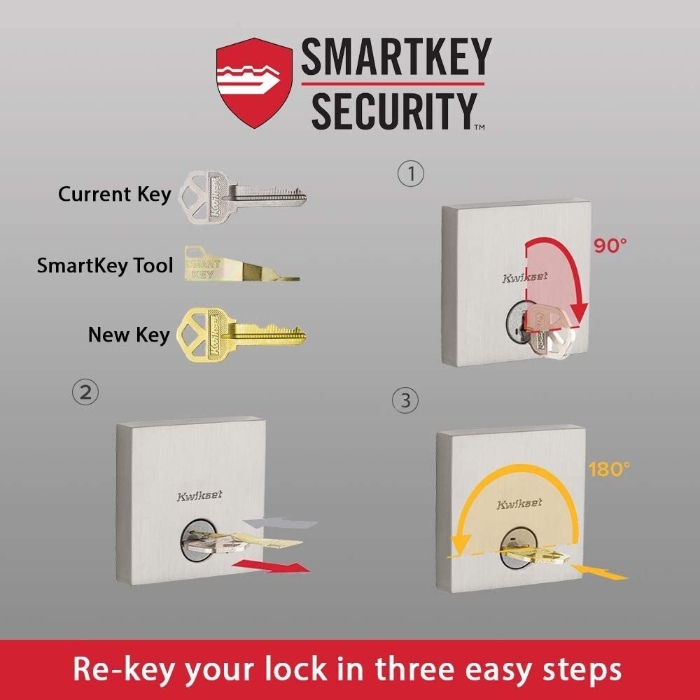 Kwikset Vancouver Low Profile Front Lock Handleset with Microban Satin Nickel