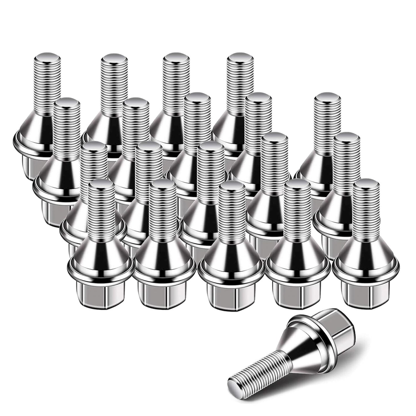 611-005 Wheel Lug Bolts, M12-1.25, 19mm Hex, 25mm Thread, 20pcs