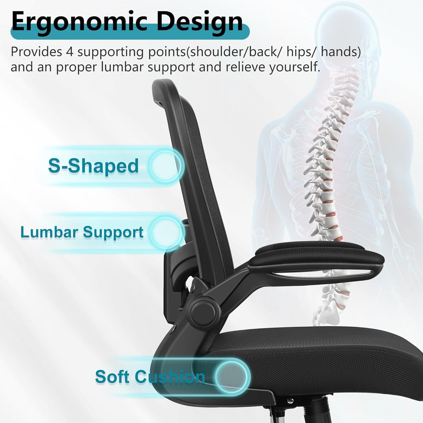 FelixKing Office Chair, Ergonomic Desk Chair Breathable Mesh Chair, Black