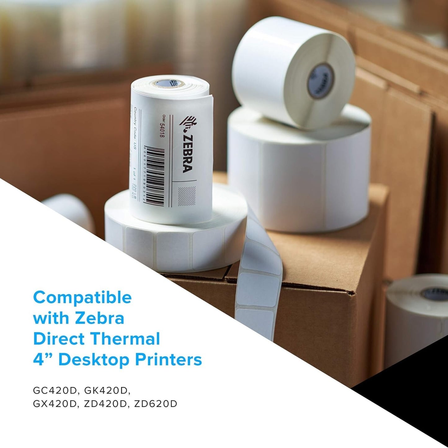 ZEBRA Direct Thermal Paper Labels - Z-Perform 2000D Permanent Adhesive Shipping