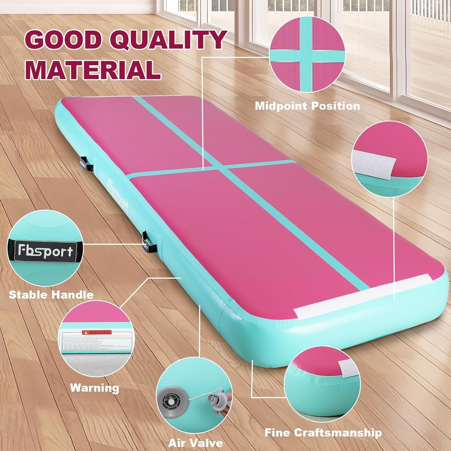 Inflatable Training Mats Gymnastics Tracks for Home Use 20ft×3.25ft×0.325ft