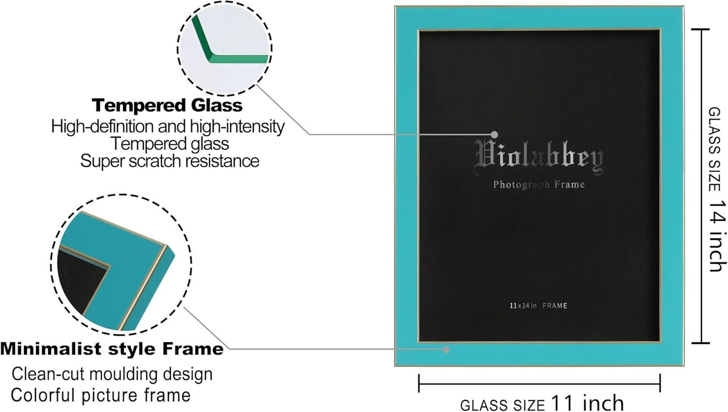 VIOLABBEY 11x14 Picture Frame Set of 4, Colorful Photo Frame of Modern Style, Hi