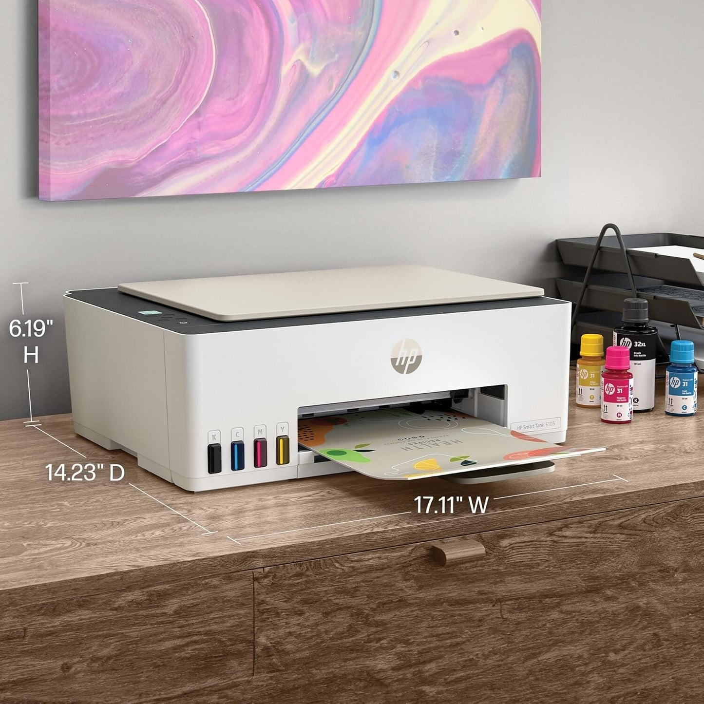 HP Smart Tank 5103 Wireless All-in-One Printer with 2-Year Ink and 100 Sheets