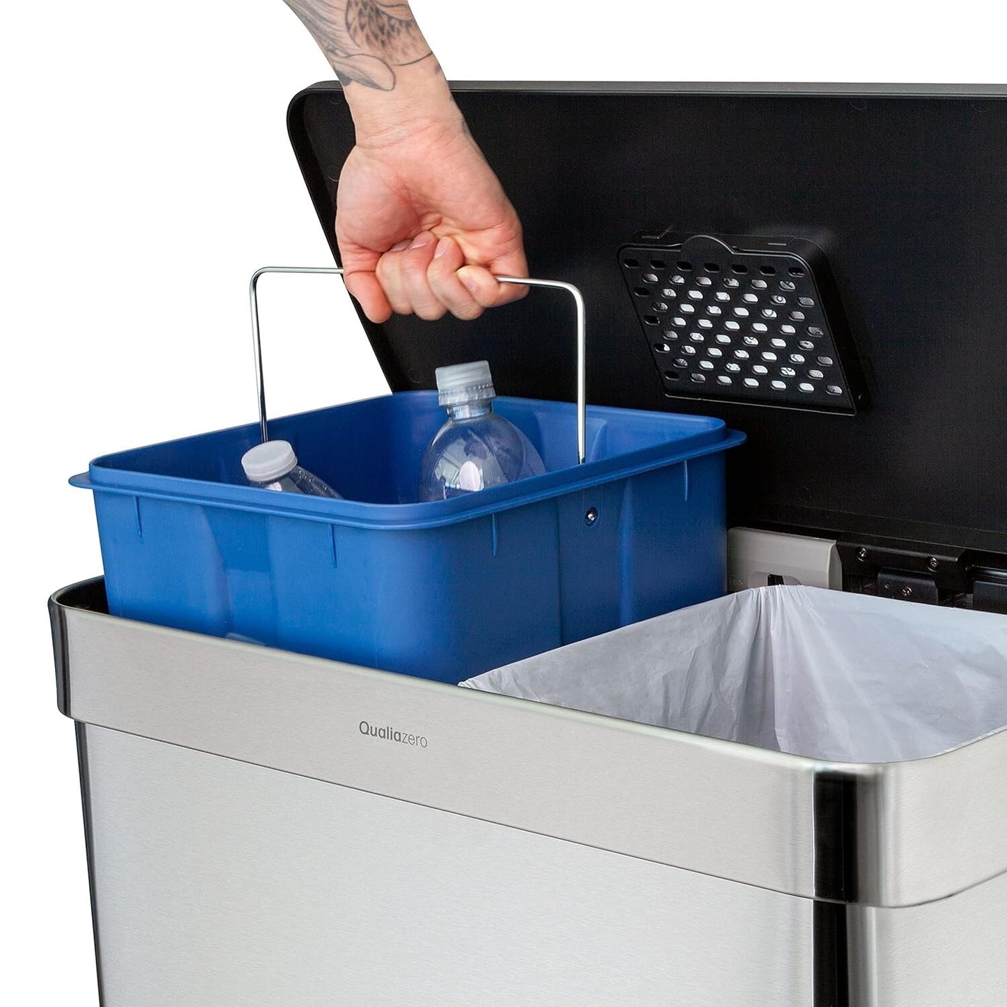 QUALIAZERO 60L/15.8Gal Heavy Duty Hands-Free Stainless Steel Commercial/Kitchen