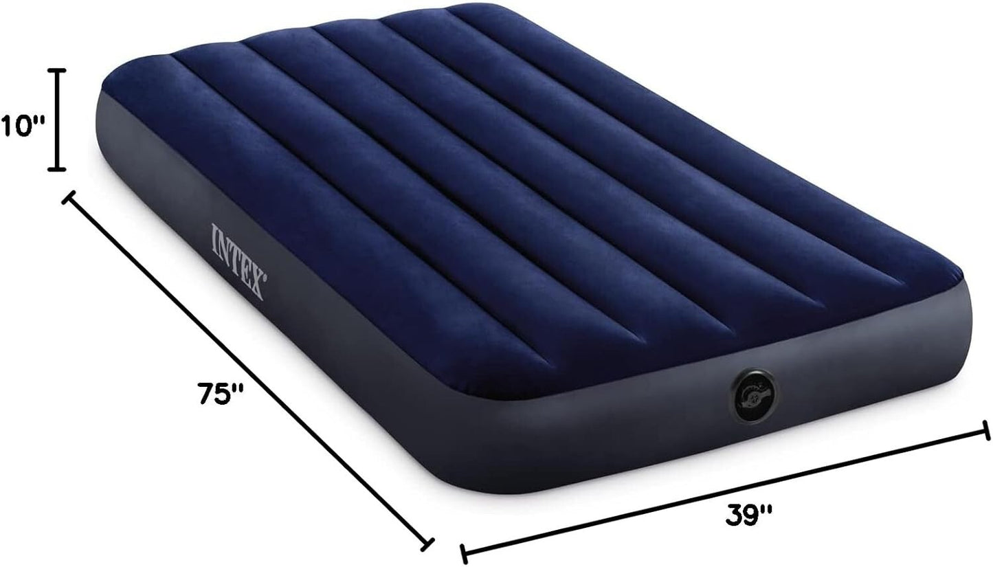 INTEX 64757E Dura-Beam Standard Downy Air Mattress - Fiber-Tech - Twin Size - 10