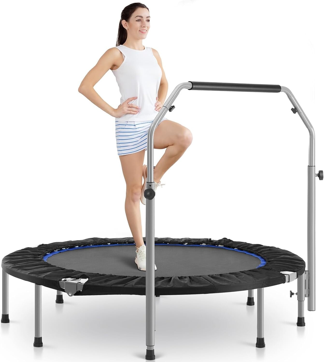 Sweetcrispy 40” Foldable Mini Trampoline for Adults, Exercise Trampoline
