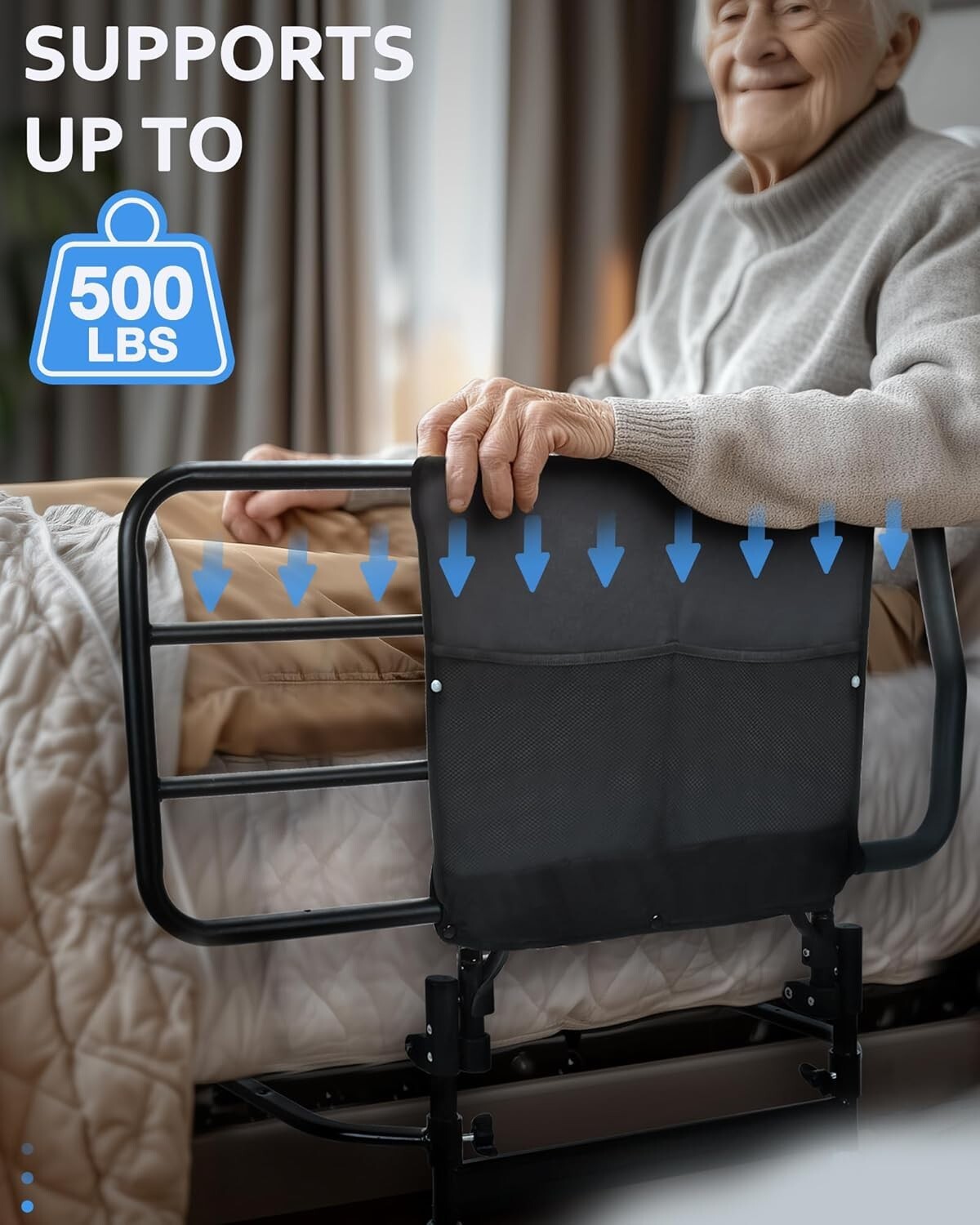Sangohe Bed Rail for Elderly, Extra Large Heavy Duty Bed Rail for Senior, Bed As