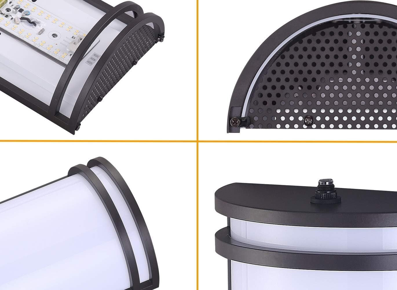 CLOUDY BAY Dusk to Dawn LED Outdoor Wall Sconce,3000K /4000K /5000K Adjustable