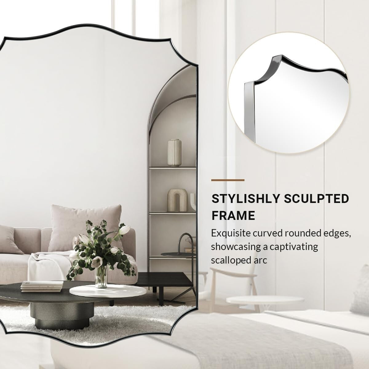 ANDY STAR Chrome Bathroom Mirror for Wall, 22x30 Inch Polished Silver Mirror