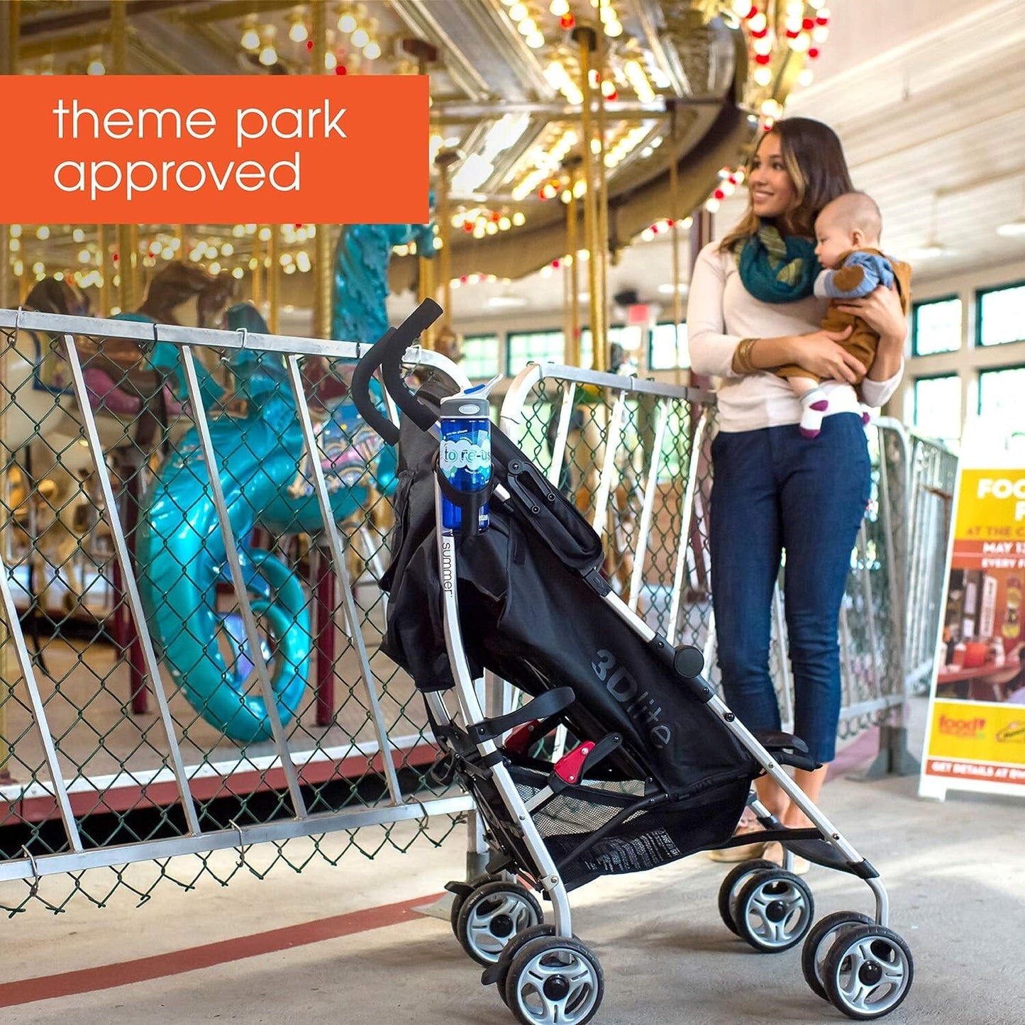Summer Infant 3Dlite Convenience Baby Stroller, Teal, Lightweight Stroller