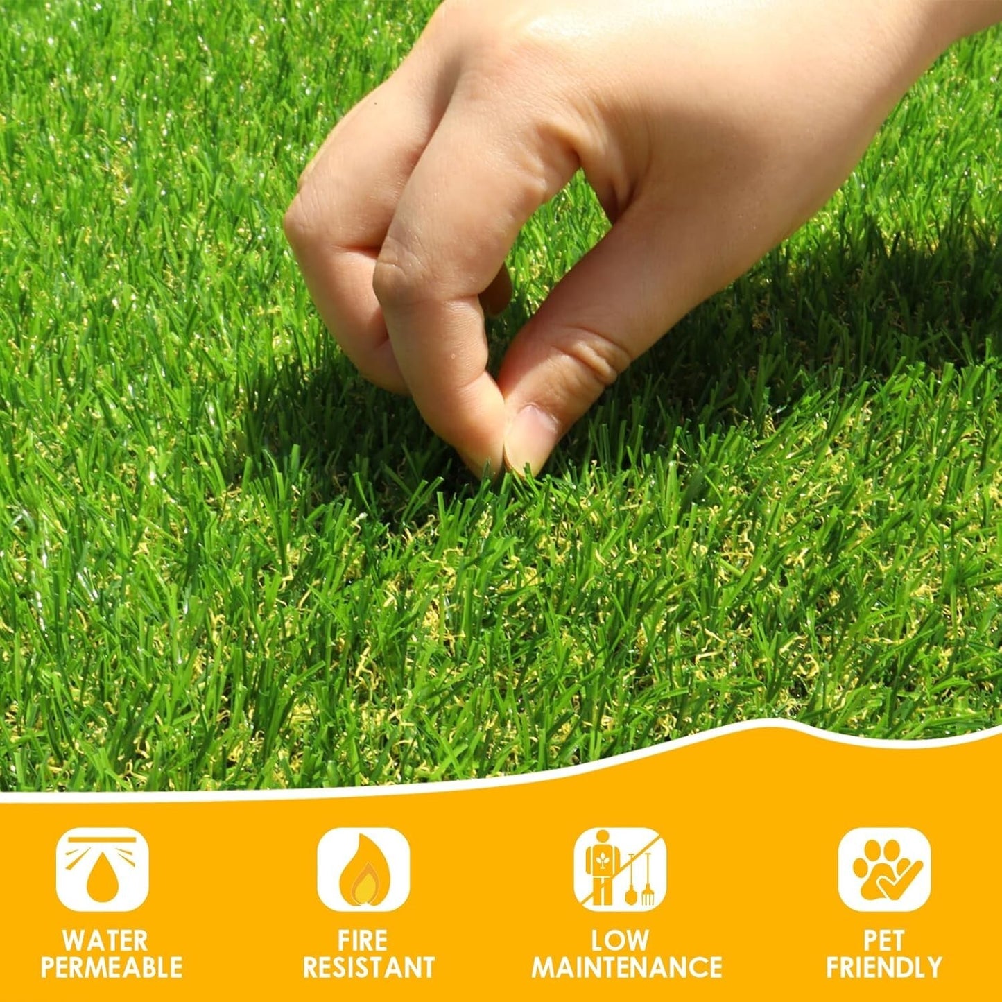 Realistic Artificial Grass Rug 4 FT x 6 FT Fake Faux Turf Grass, ZGR 0.8" Indoor