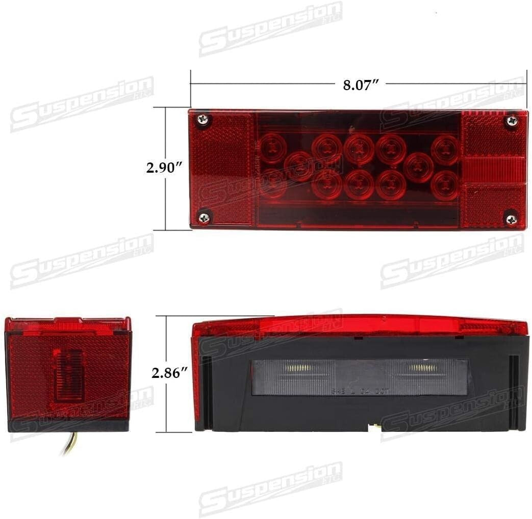 Left+Right/LED Super Diodes for Each Light/Auto 2PCS 12V Trailer Lights