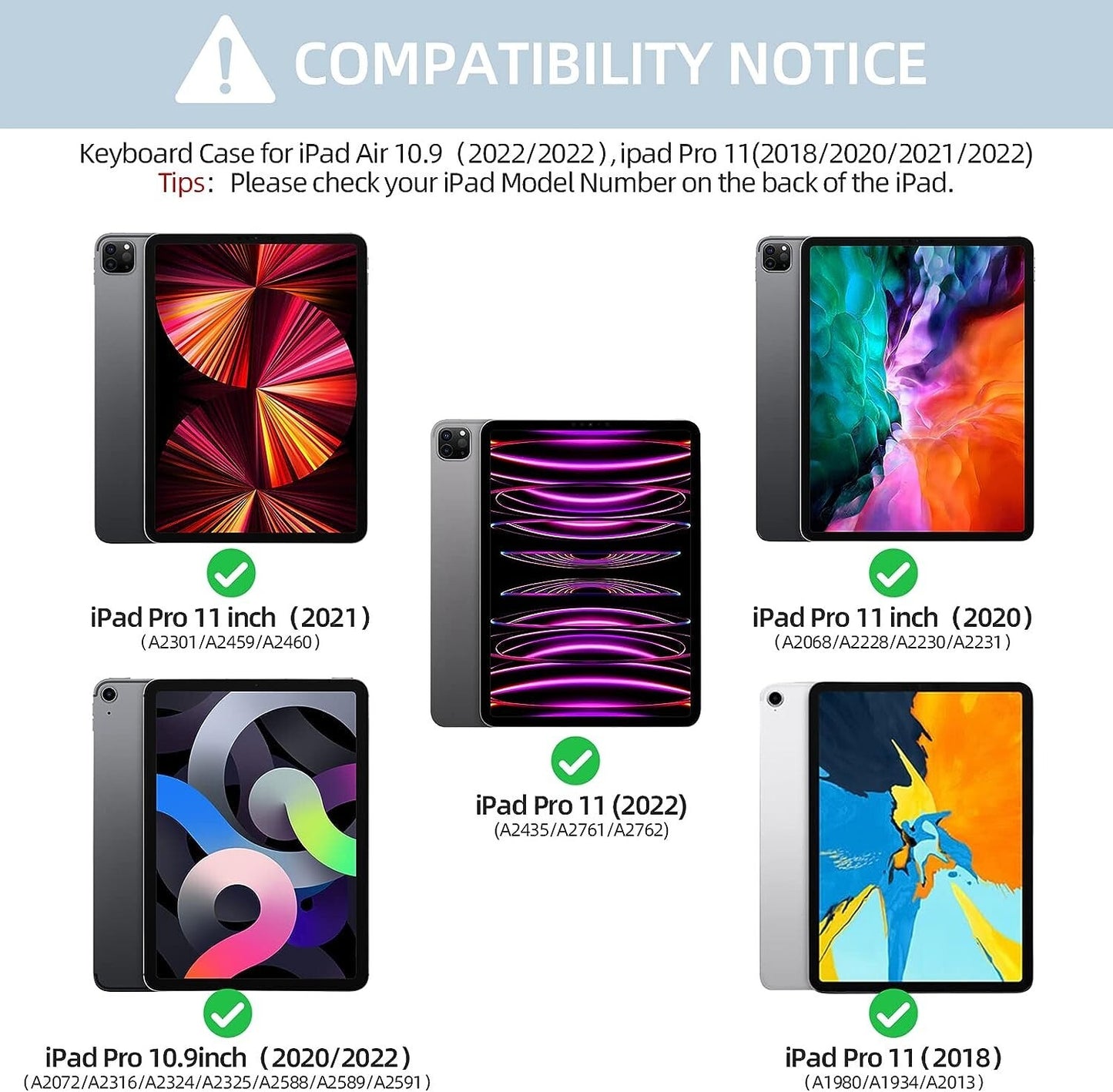 Keyboard Case for iPad Pro 11 inch 4th Generation 2022 / iPad Pro 11" 2021&2020.