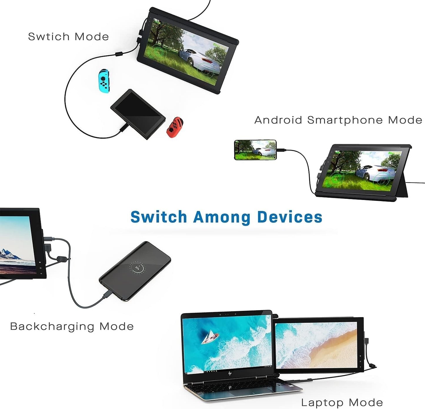 Mobile Pixels Trio Portable Monitor for Laptops, 12.5'' Full HD IPS Screens, USB