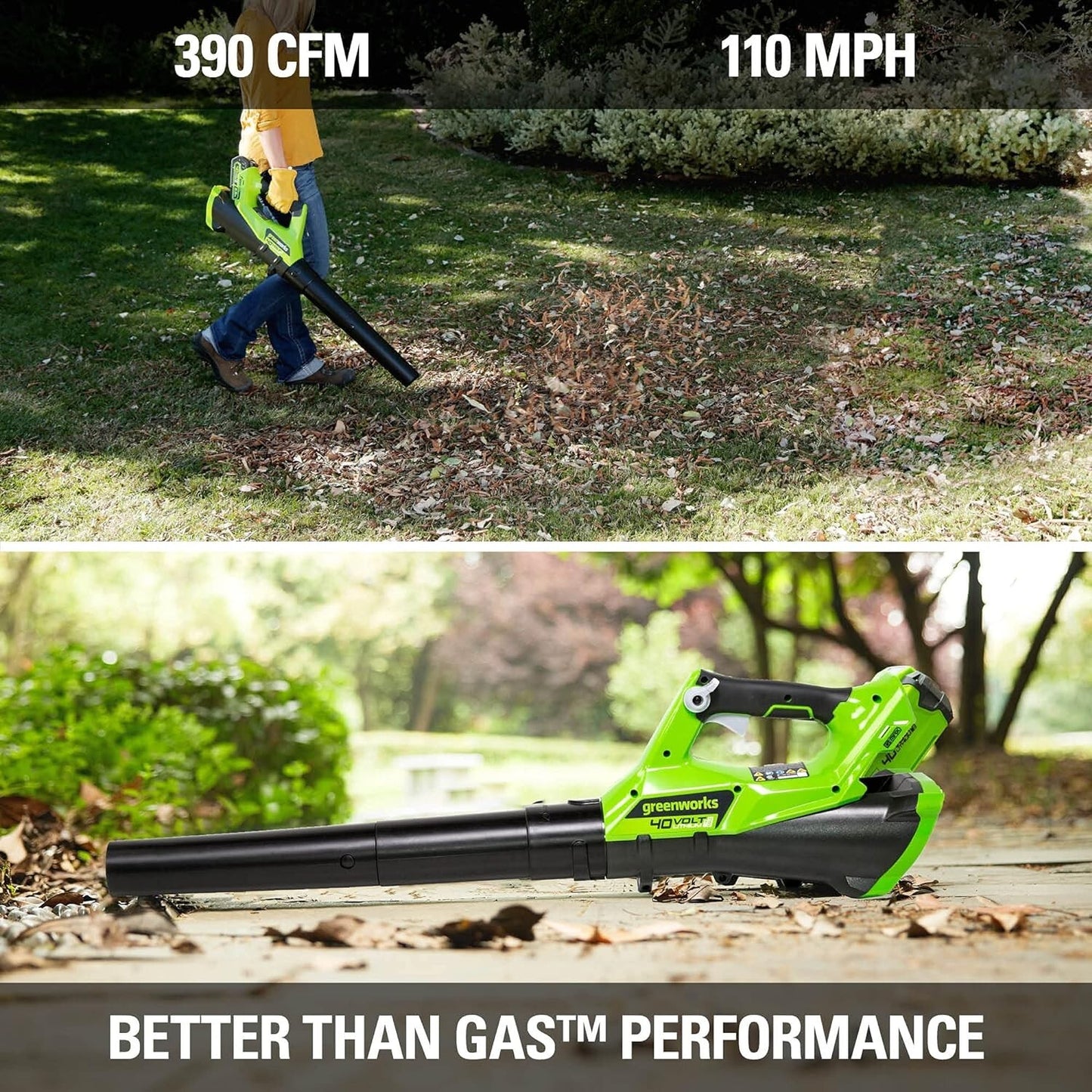 Greenworks 40V (110 MPH / 390 CFM) Cordless Axial Blower, 2.5Ah (Tool Only)