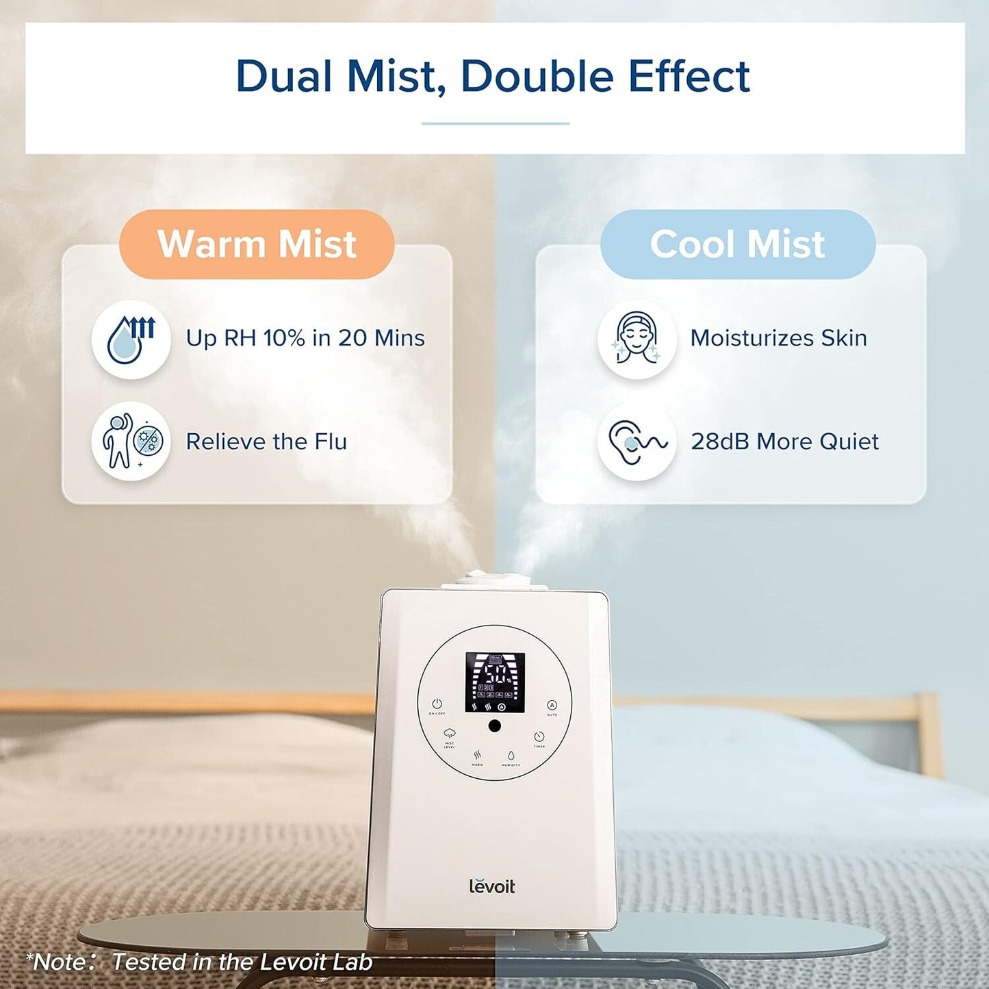 LEVOIT Humidifiers for Bedroom Large Room Home, 6L Warm (NO CONTROL) (TESTED)