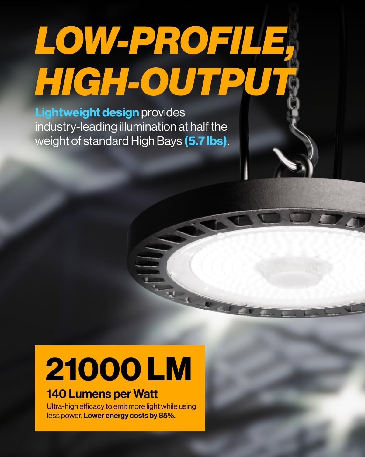 Sunco UFO LED High Bay Light, Lighting for Warehouse, 5000K Daylight, 150