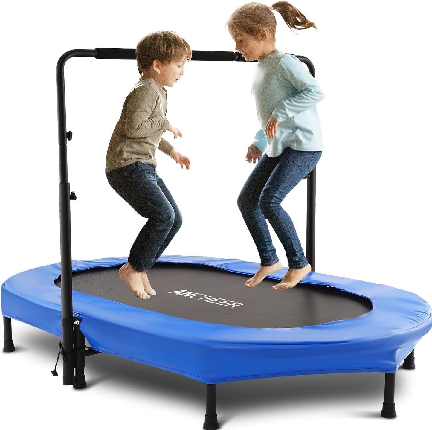 ANCHEER Indoor Trampoline for Kids, 56 Inch Foldable Mini Trampoline with 5-Leve