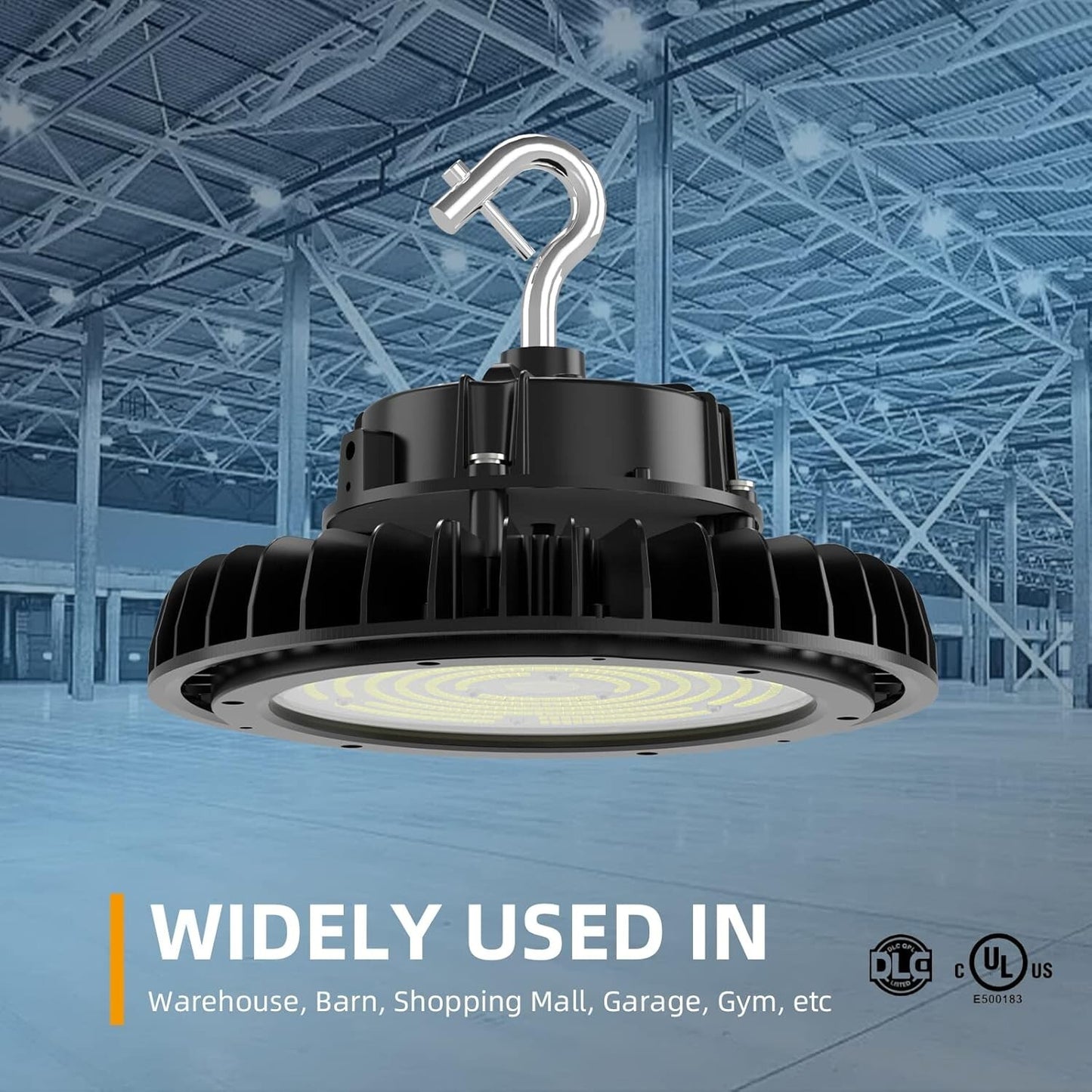 Adiding UFO LED High Bay Light 100W 170LM/W Bright 100-277V 0-10V Dimmable UL DL
