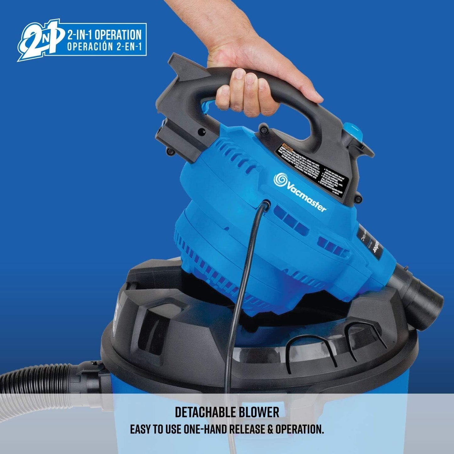 Vacmaster - 9.5 litre vacuum cleaner, with up to 2 horsepower