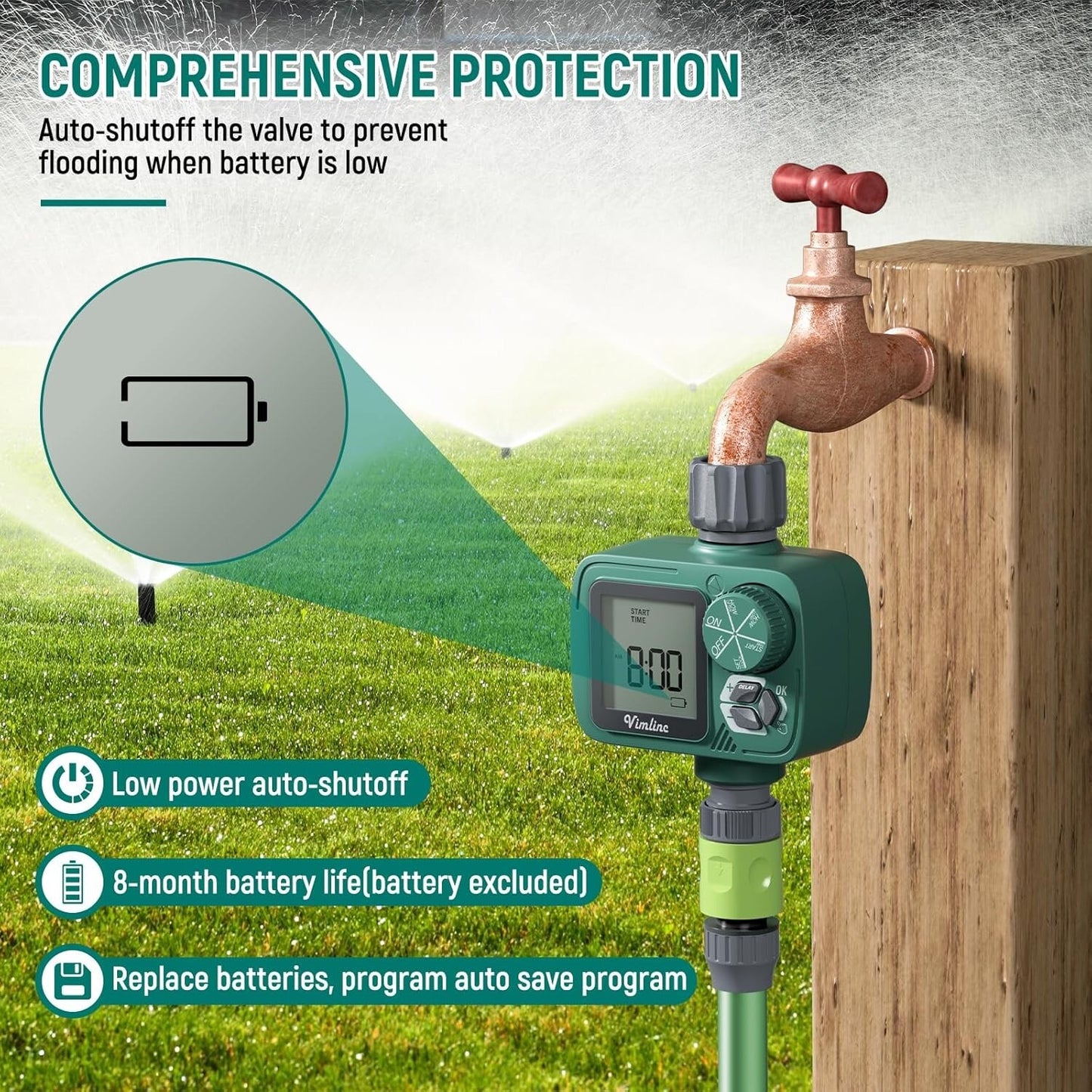 Sprinkler Timer, Vimlinc Programmable Water Timer for Garden Hose