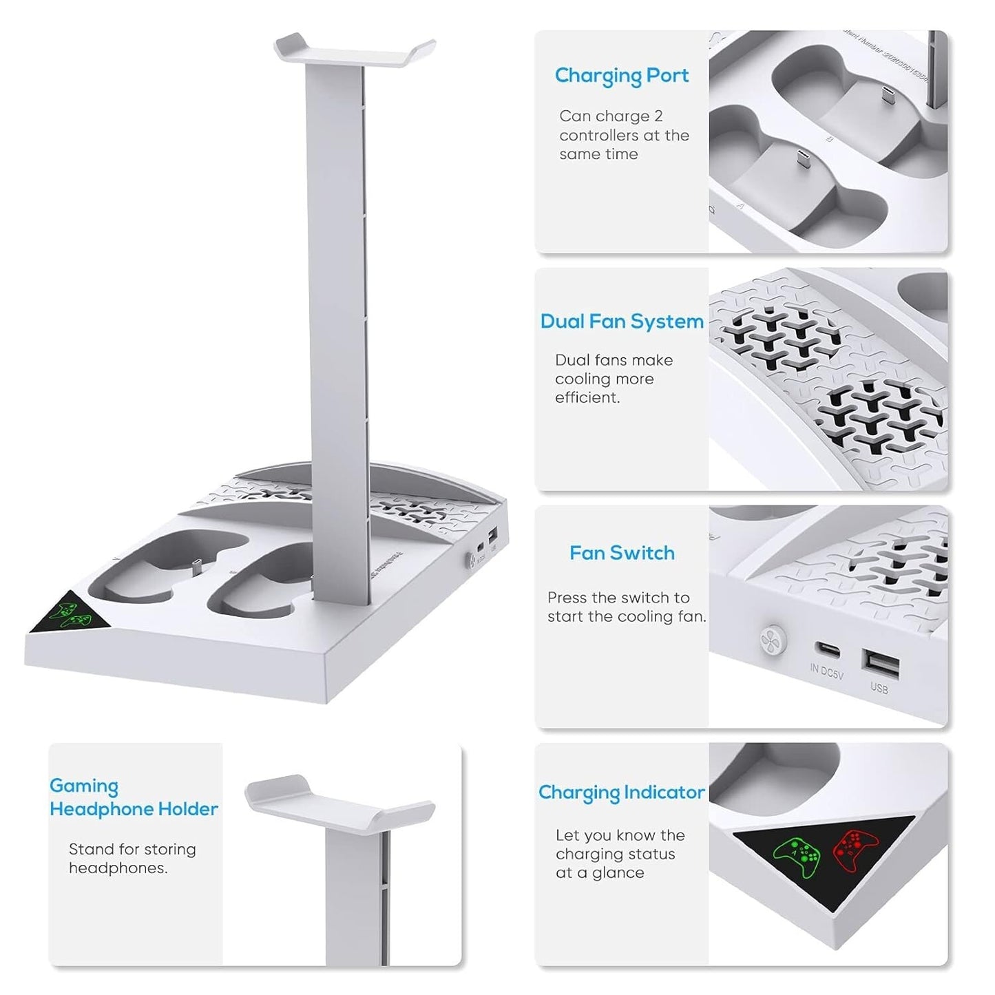 Charger Stand with Cooling Fan for Xbox Series S Console and Controller...