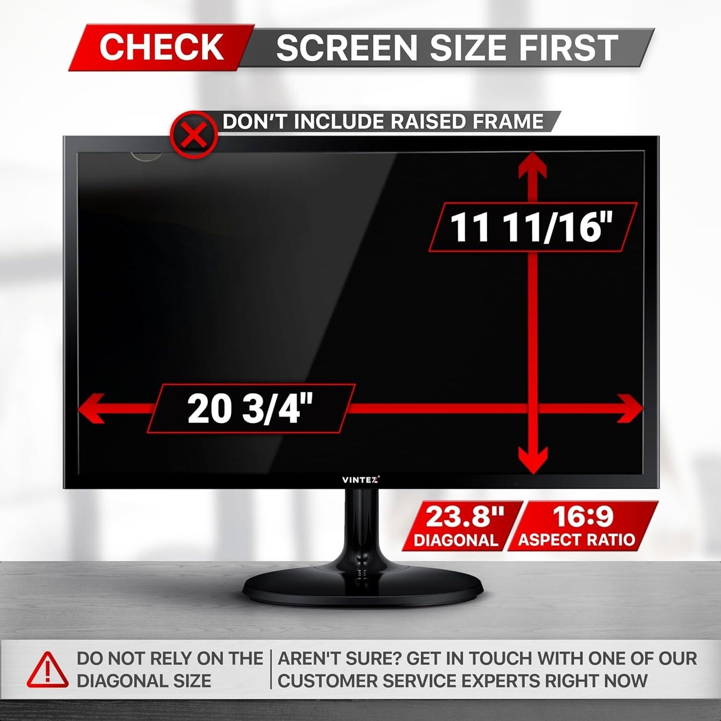 COMPUTER PRIVACY SCREEN FILTER Widescreen Monitor Protector Film 23.8" VINTEZ