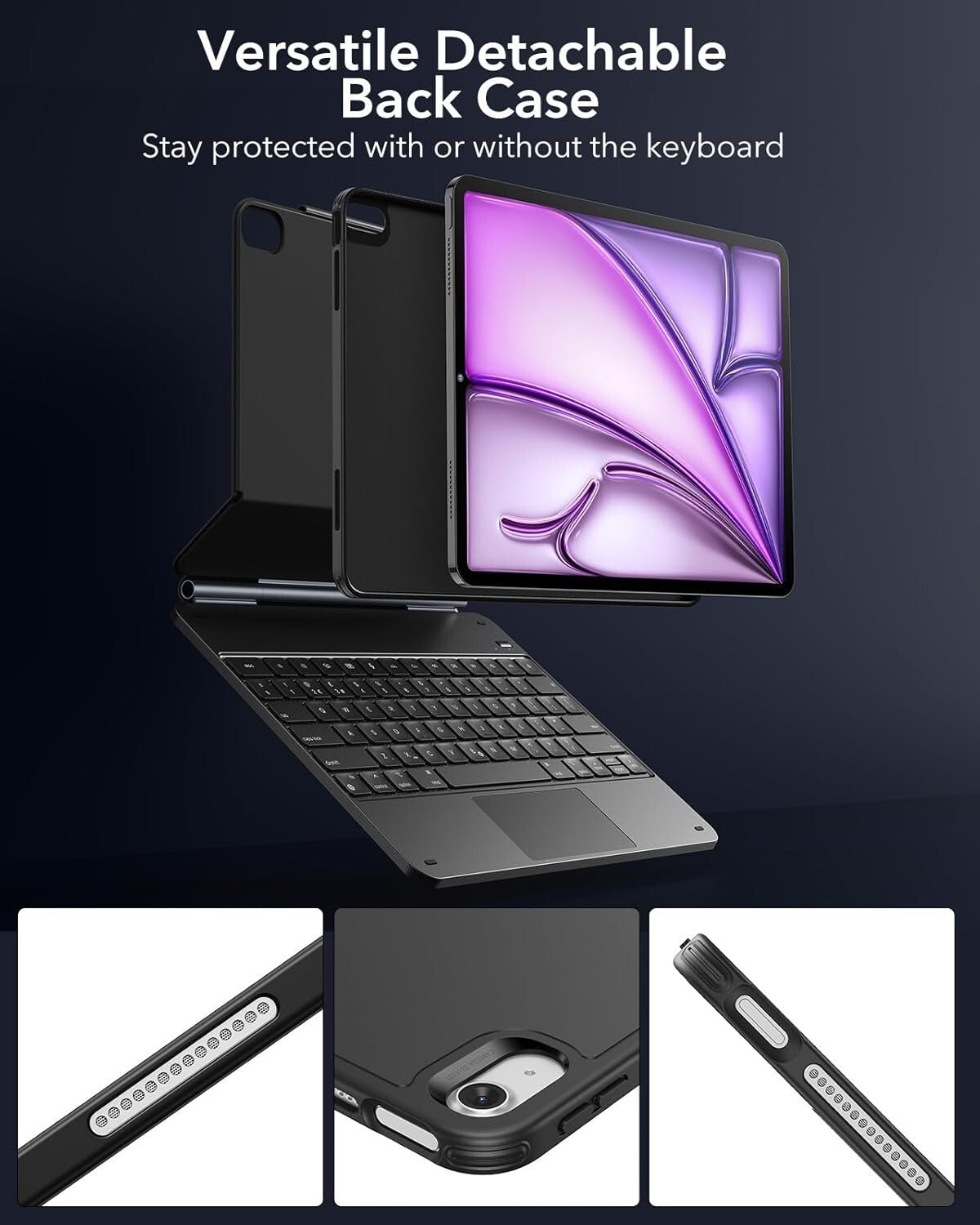 ESR Rebound 360 Series Removable Keyboard Case for iPad Air 13-inch (M2, 2024),