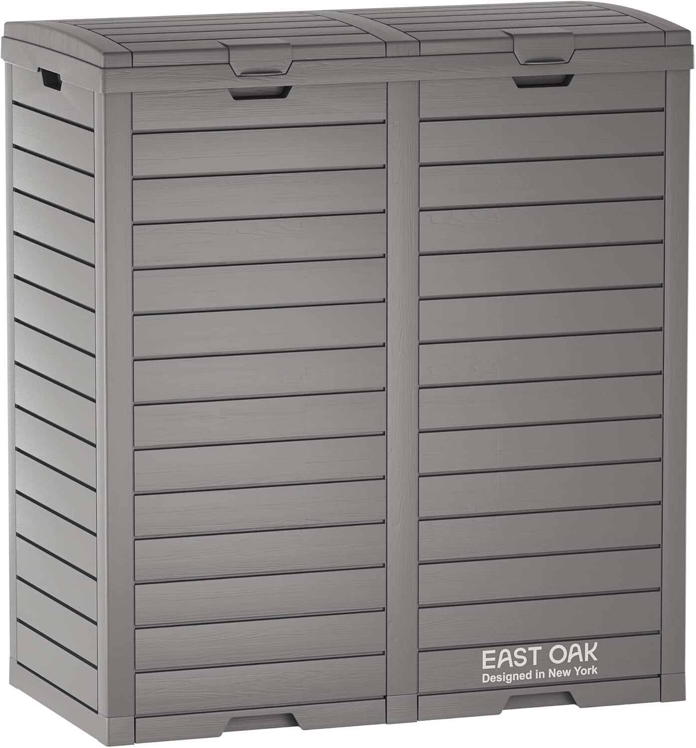 EAST OAK 62 Gallon Outdoor Trash Can, Waterproof Resin Garbage Can with Stepped