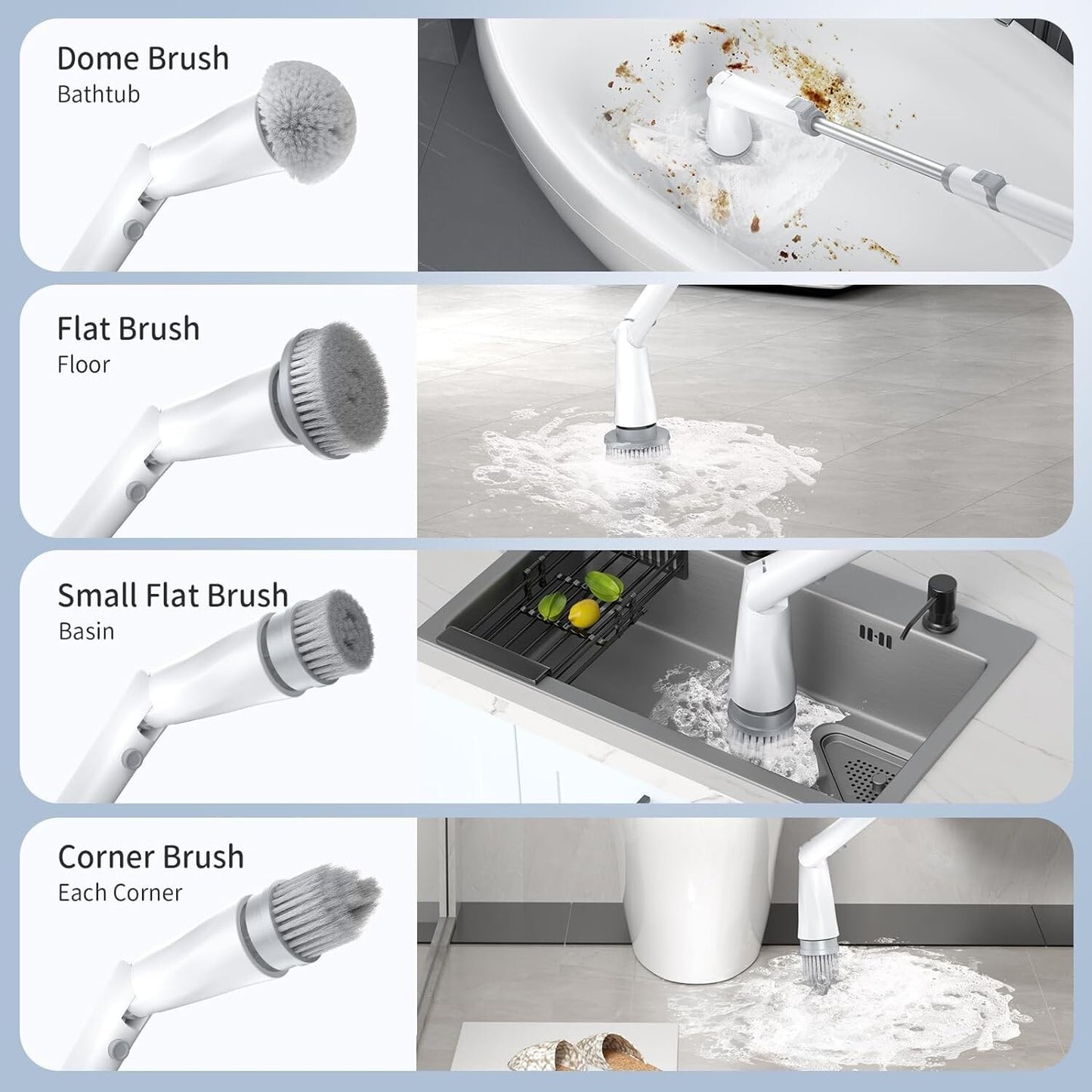Electric Spin Scrubber, Electric Shower Scrubber with Long Handle Adjustable