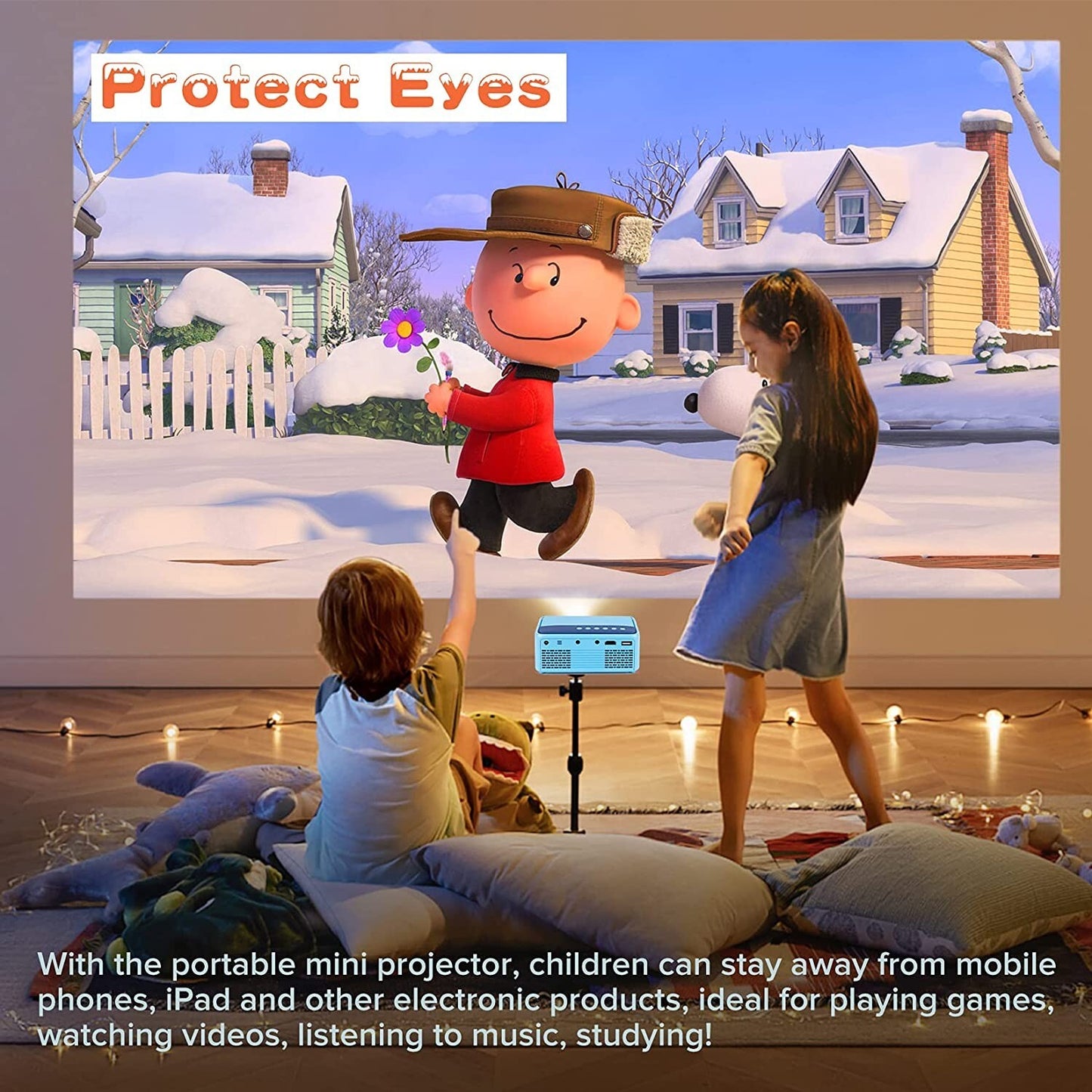 Led Projector with HDMI USB AV Interfaces 1080p W/ Speaker