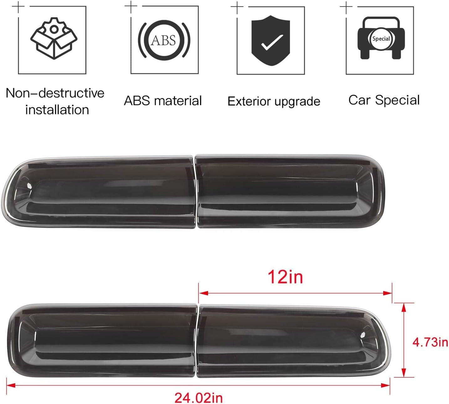 JeCar for Challenger 2015+ Smoked Tail Light Covers Rear Light Guards Exterior
