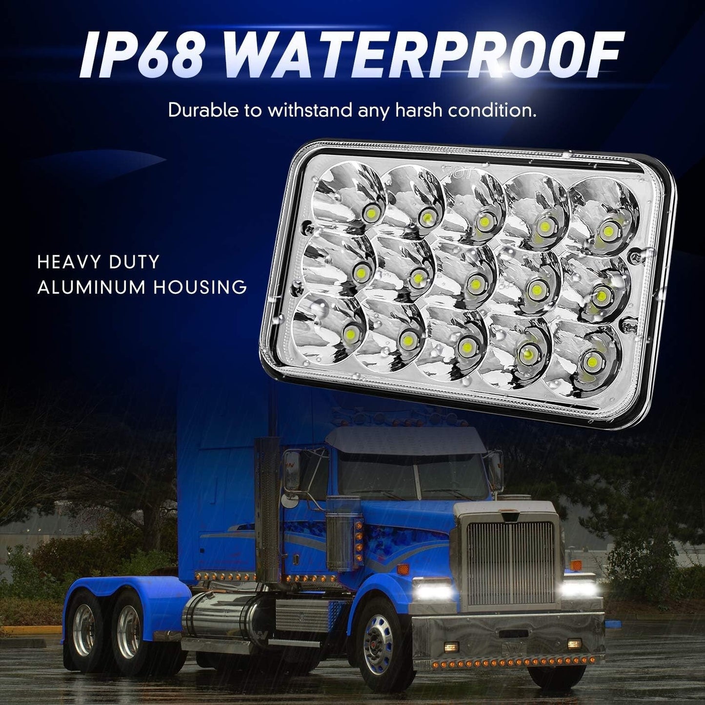 4x6" LED Headlights Rectangular/ H4651 H4652 H4656 H4666 H6545