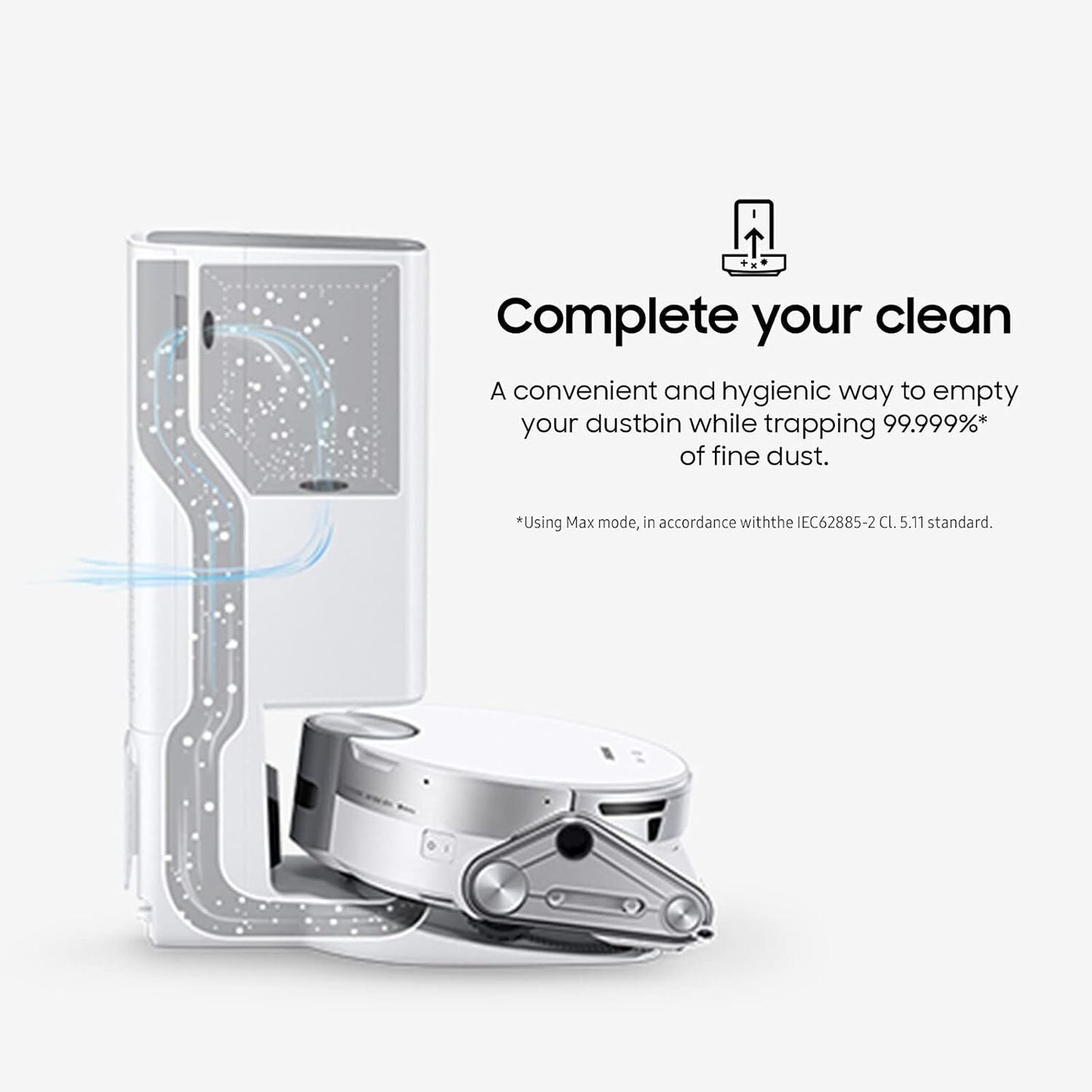 SAMSUNG Jet Bot AI+ Robot Vacuum Cleaner w/ Object Recognition, White (TESTED)