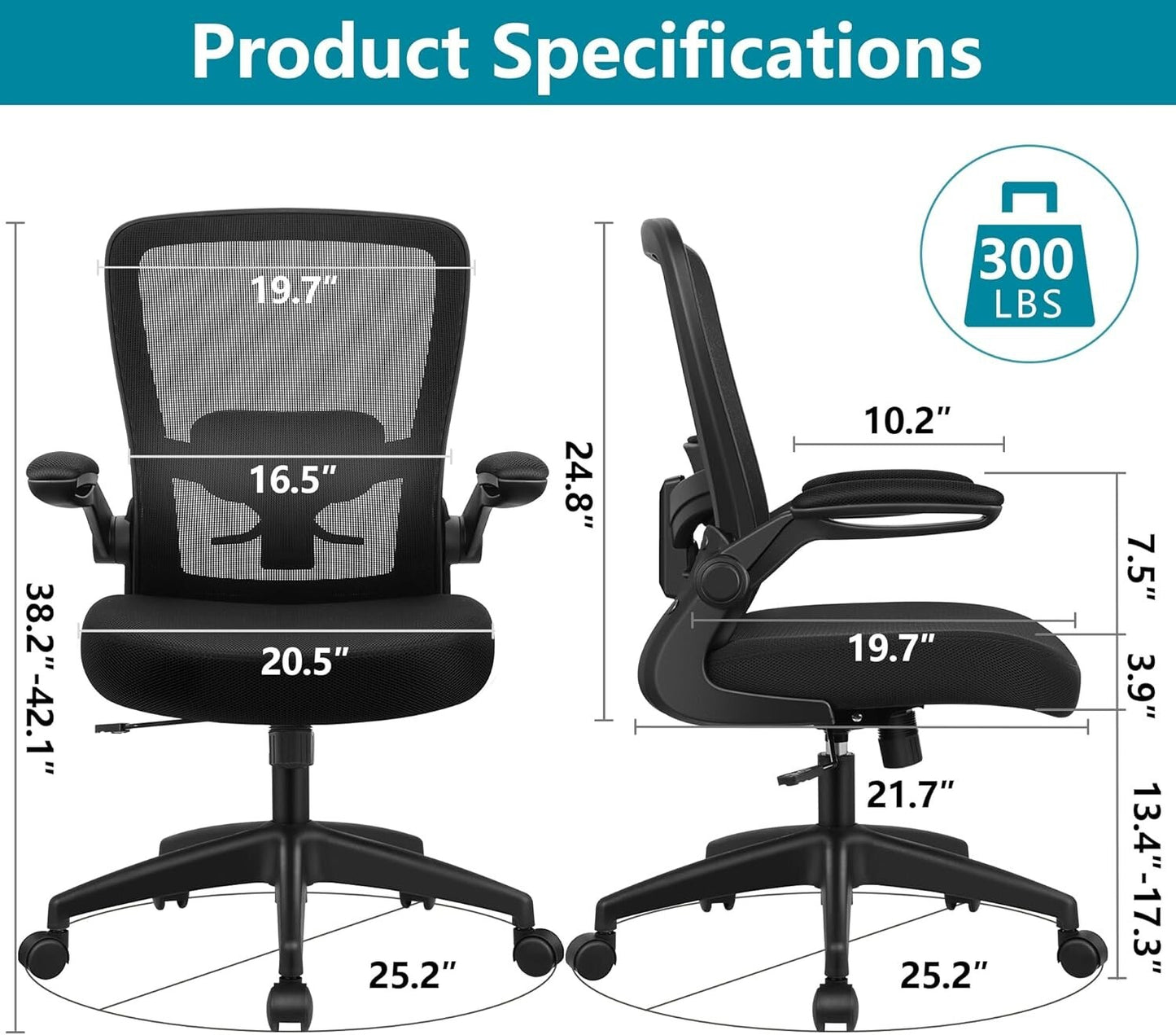 FelixKing Office Chair, Ergonomic Desk Chair Breathable Mesh Chair, Black