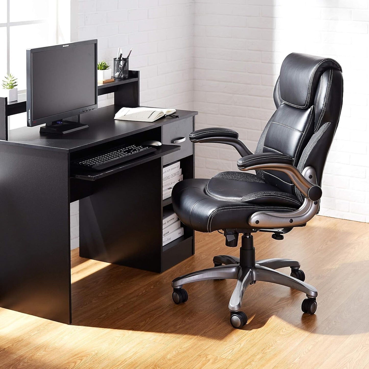 AmazonCommercial - Ergonomic Bonded Leather Executive Office Chair with High Bac