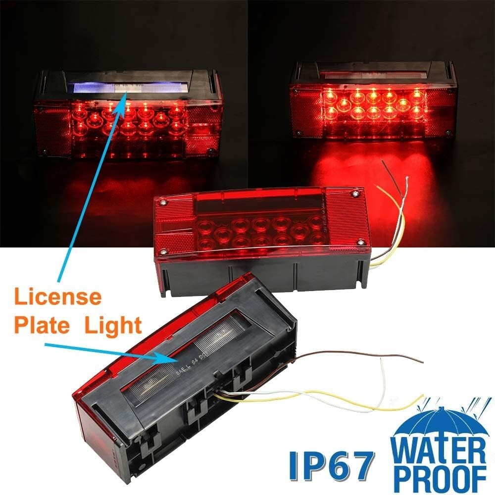 Left+Right/LED Super Diodes for Each Light/Auto 2PCS 12V Trailer Lights