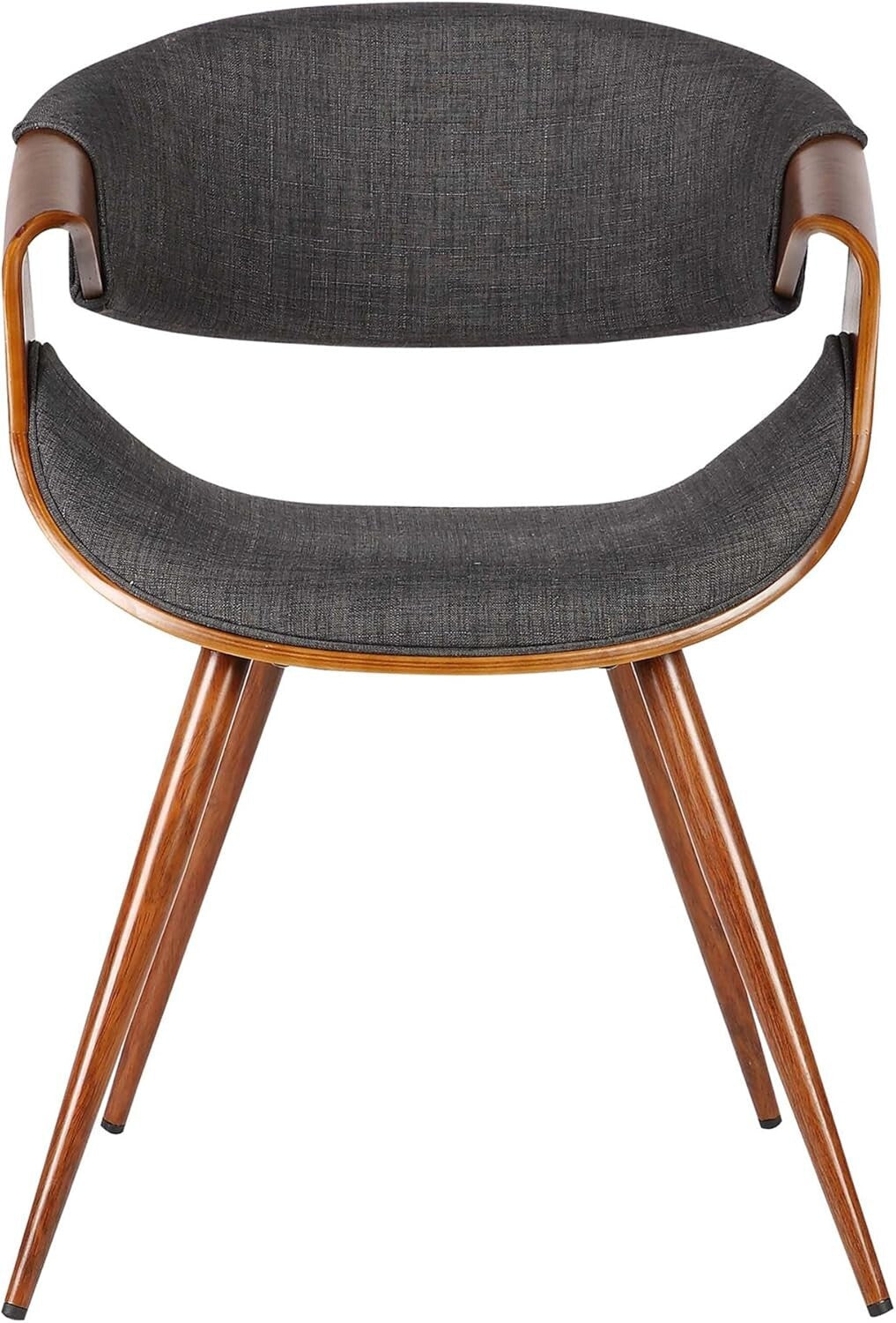 Armen Living Butterfly Dining Chair in Charcoal Fabric and Walnut Wood Finish