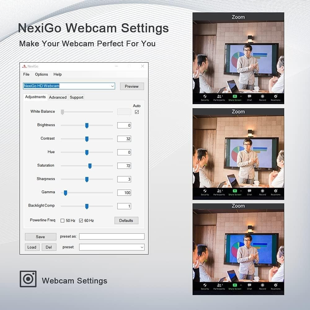 NexiGo Zoom Certified, N950P (Gen 2) 4K Zoomable Webcam, RF Remote, Sony_Starvis