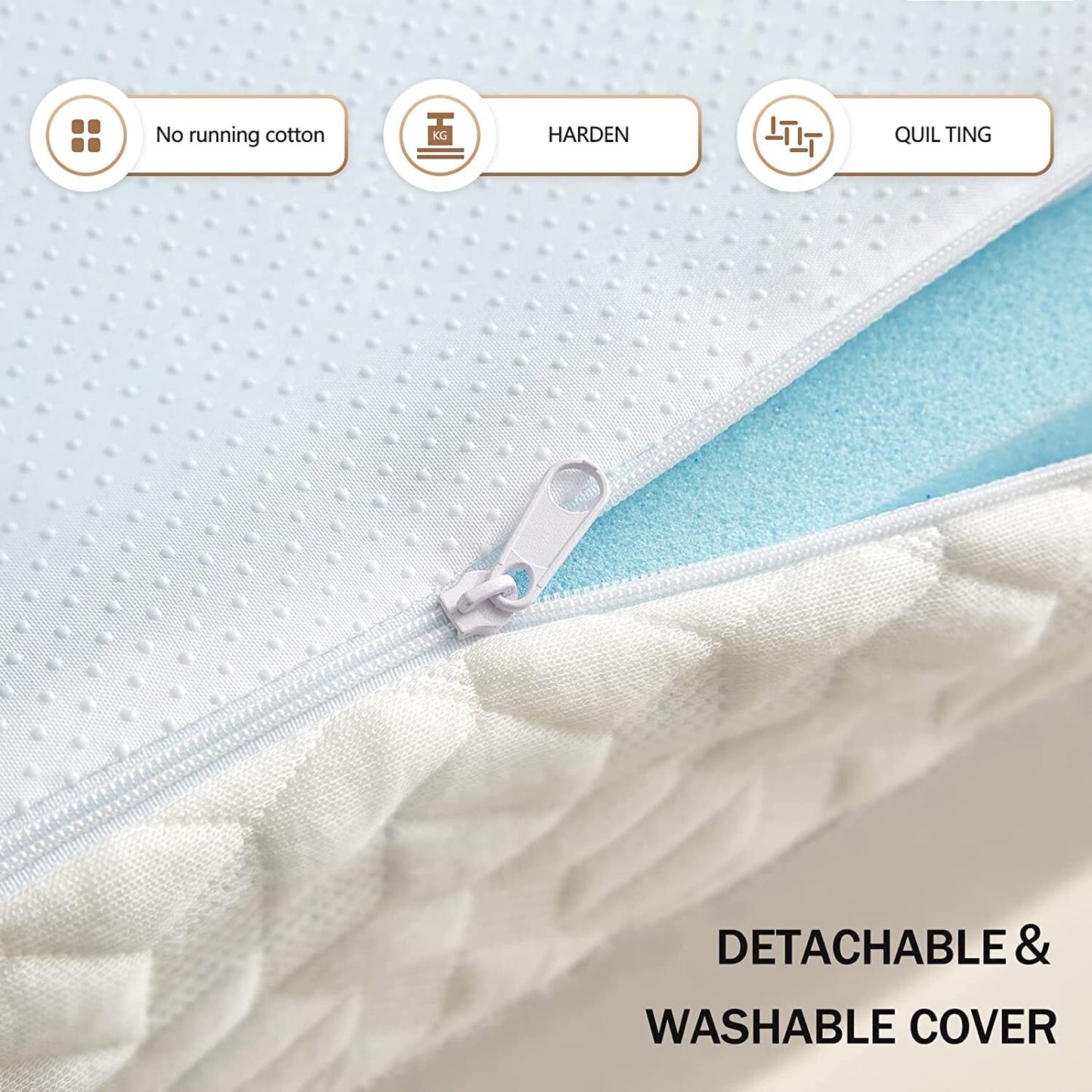 3 Inch Gel Infused Memory Foam Mattress Topper Full Size, High Density Cooling