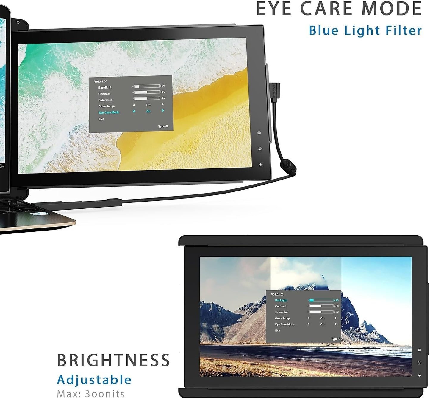 Mobile Pixels Trio Portable Monitor for Laptops, 12.5'' Full HD IPS Screens, USB
