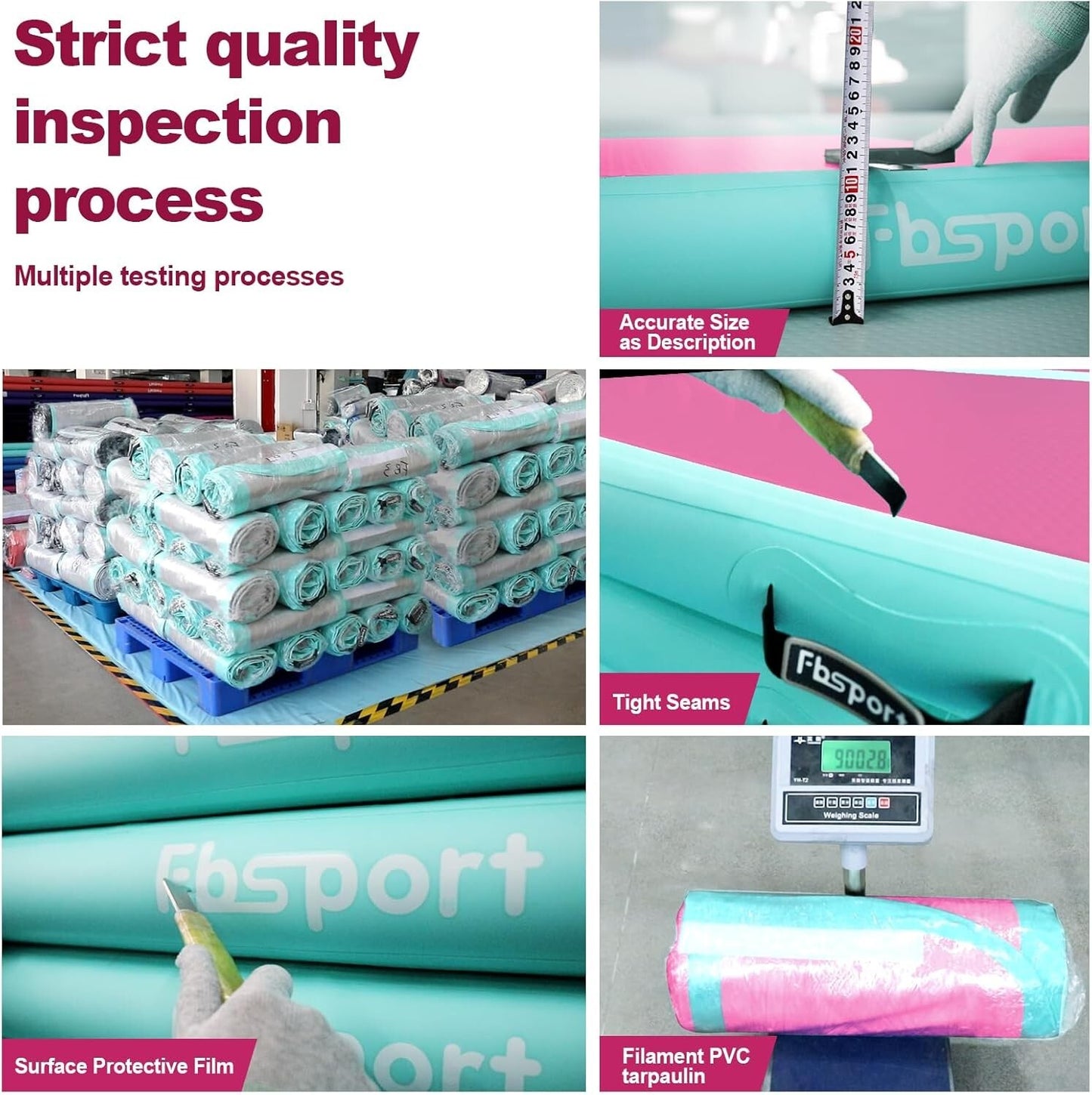 Inflatable Training Mats Gymnastics Tracks for Home Use 20ft×3.25ft×0.325ft