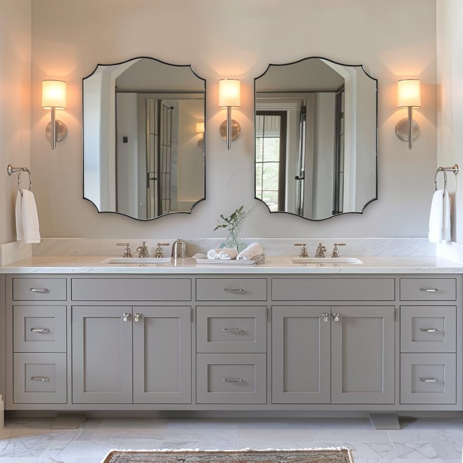 ANDY STAR Chrome Bathroom Mirror for Wall, 22x30 Inch Polished Silver Mirror