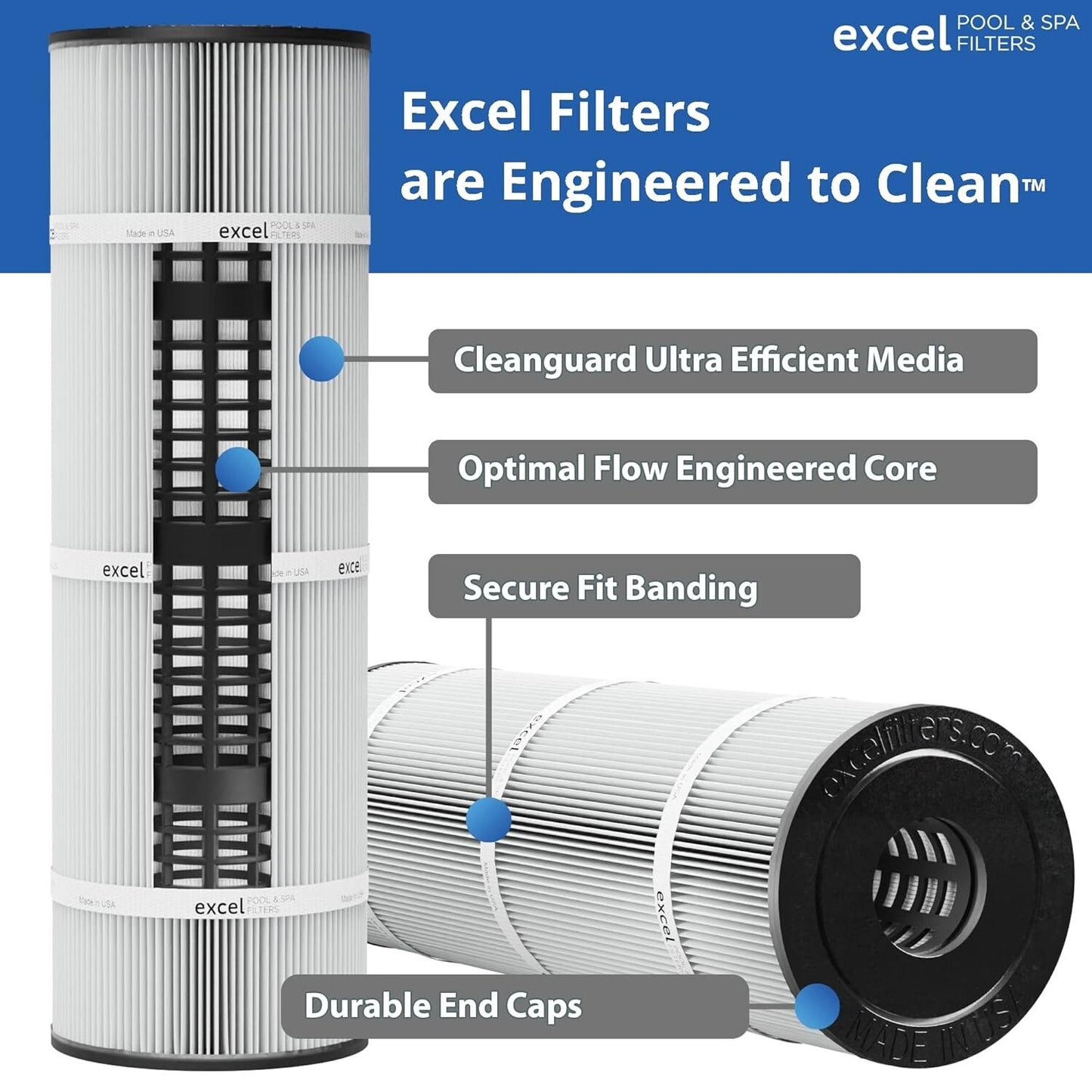 XLS-722 4 Pack Replacement Filter for Hayward C4020, C4025, C4030. Also Replaces
