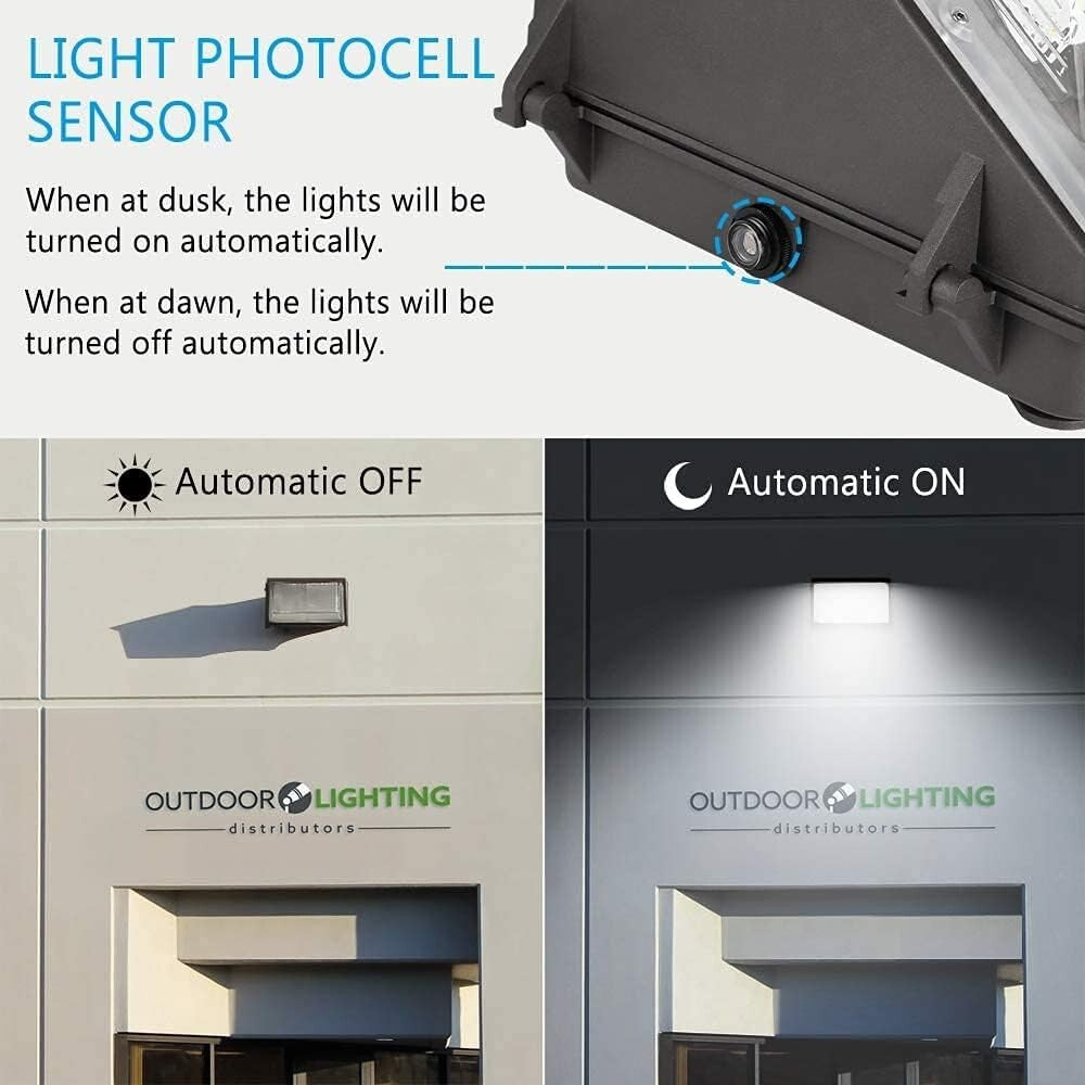 LEDMO 120W LED Wall Pack Light 4 Pack Dusk to Dawn with Photocell Outdoor Commer