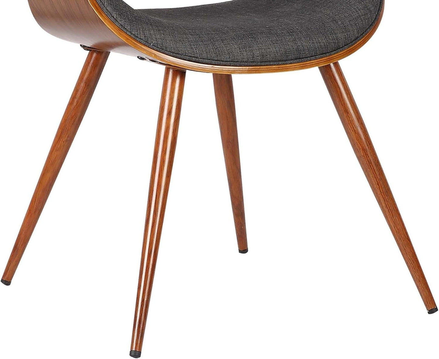 Armen Living Butterfly Dining Chair in Charcoal Fabric and Walnut Wood Finish