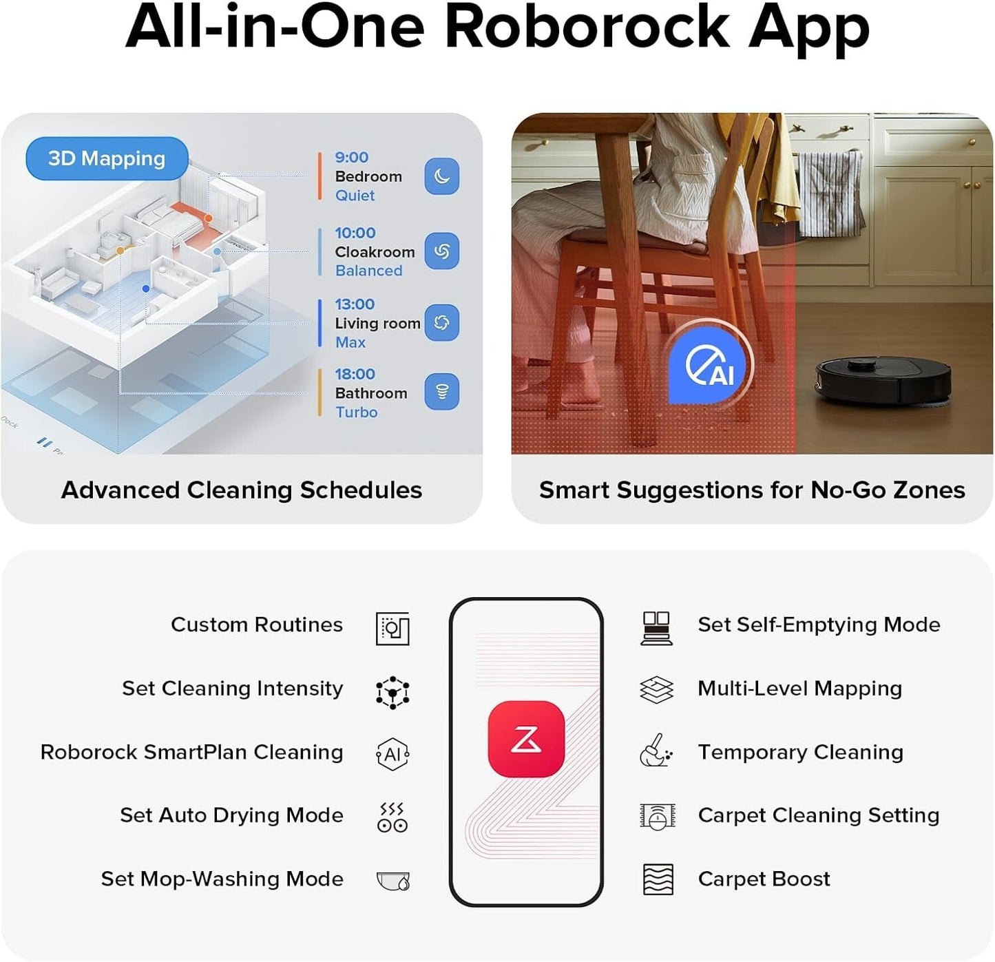 roborock Qrevo S Robot Vacuum and Mop, Auto Dry, Auto Mop Wash, 7000Pa Suction,