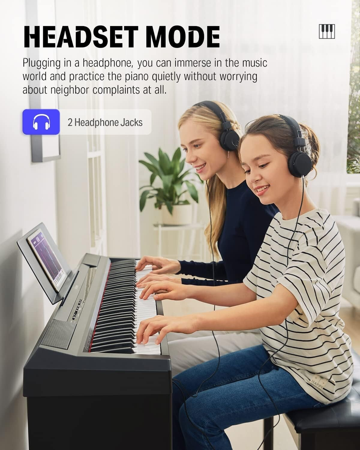 Donner DEP-10 88 Keys Semi-weighted Digital Piano, Full-size Portable Keyboard
